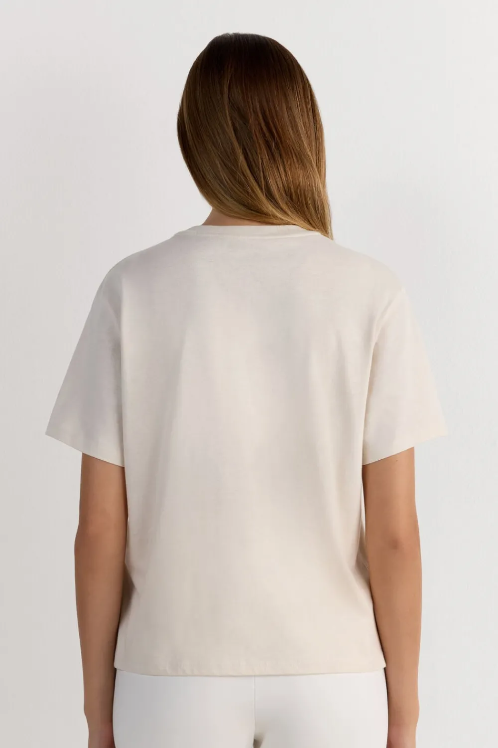 T-shirty|Bawełna>Intimissimi Bawełniana Bluzka z Krótkim Rękawem o Pudełkowym Kroju biały - 659j - dusty white