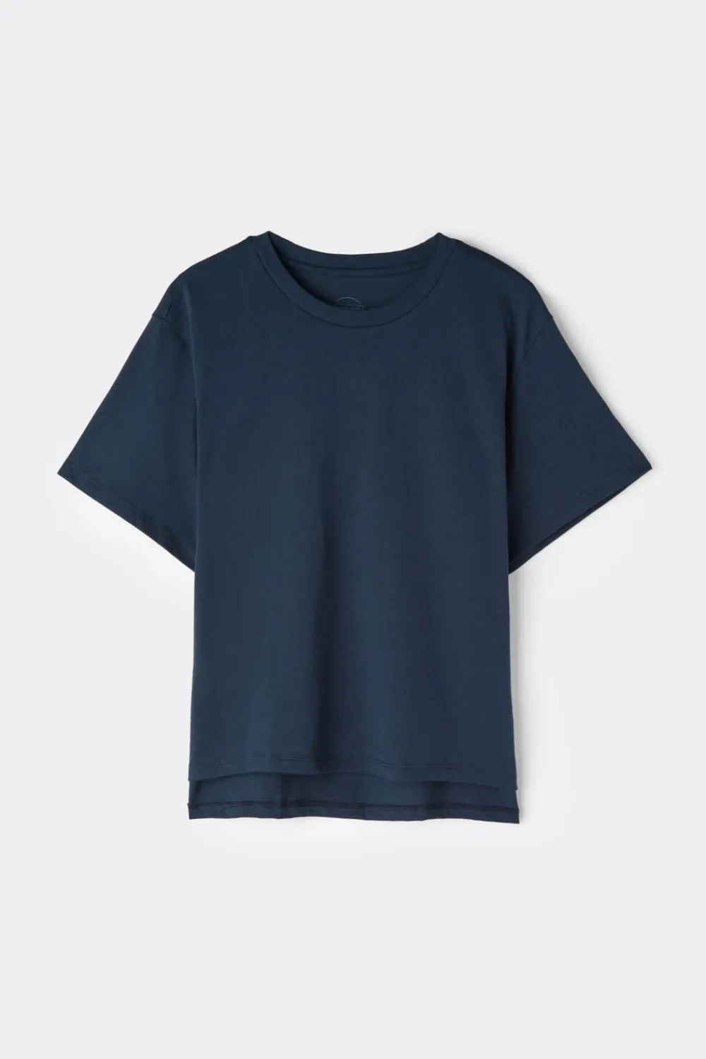 T-shirty|Bawełna>Intimissimi Bawełniana Bluzka z Krótkim Rękawem o Pudełkowym Kroju niebieski - 1467 - intensywny niebieski
