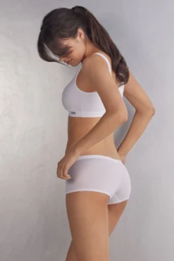 Bokserki|Bawełna>Intimissimi Bawełniane Figi Culotte o Kroju Krótkich Spodenek biały - 001 - biały