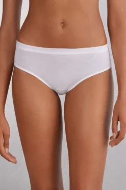 Figi|Bokserki>Intimissimi Bawełniane Figi z Gumką Średni Stan biały - 001 - biały