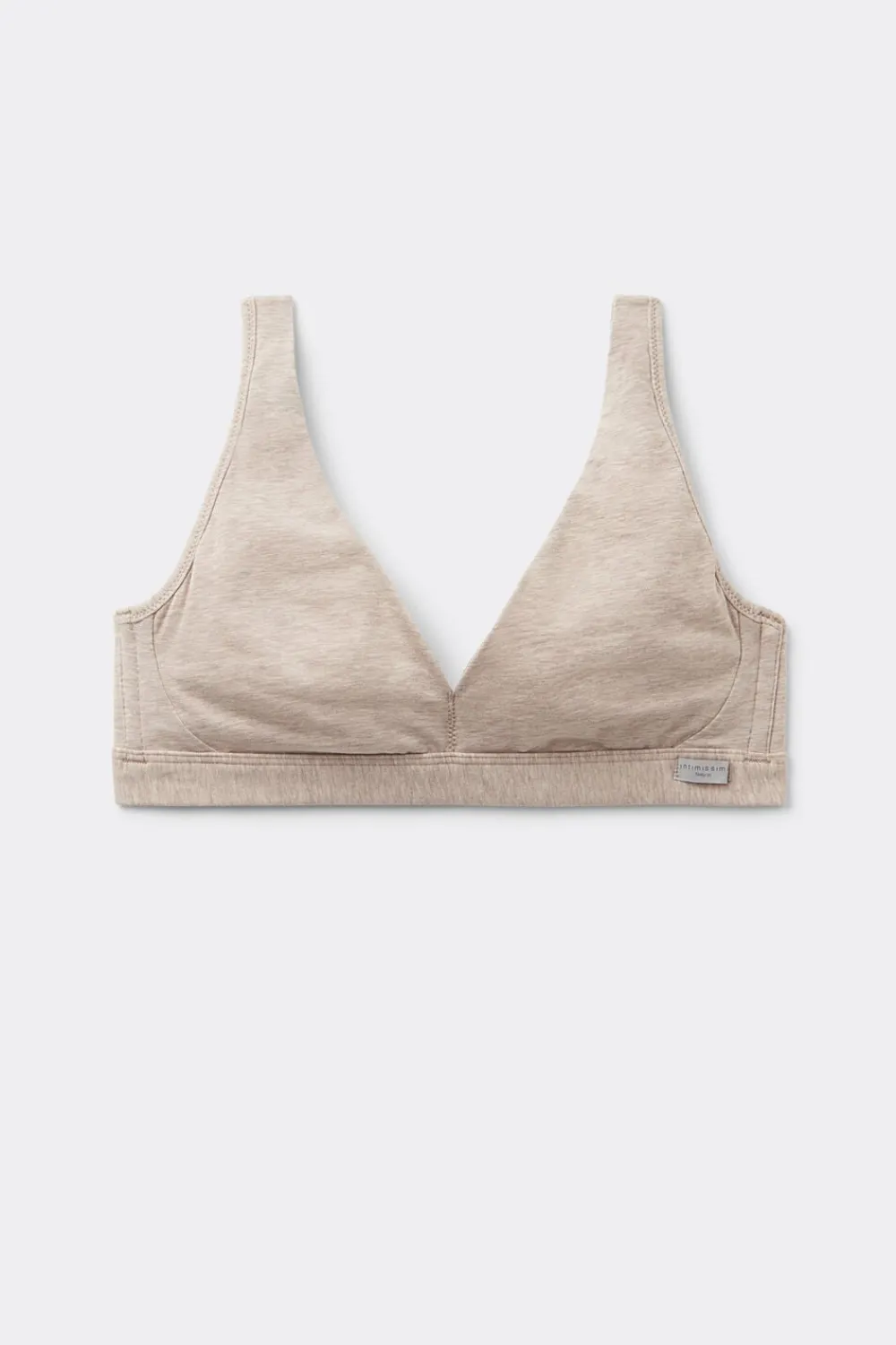 Trójkąty|Braletki>Intimissimi Bawełniany biustonosz trójkątny Lara naturalny - 112i - sand melange