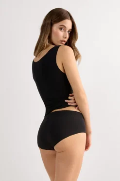 Bokserki>Intimissimi Bezszwowe Figi Culotte z Bawełny czarny - 019 - czarny