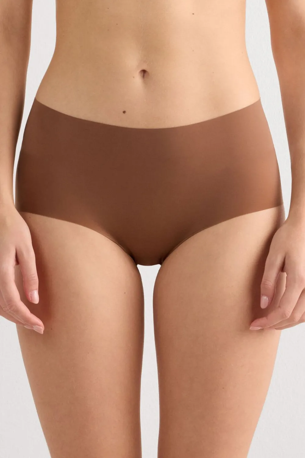 Bokserki|Majtki>Intimissimi Bezszwowe Figi Culotte z Mikrofibry naturalny - 502i - caramel