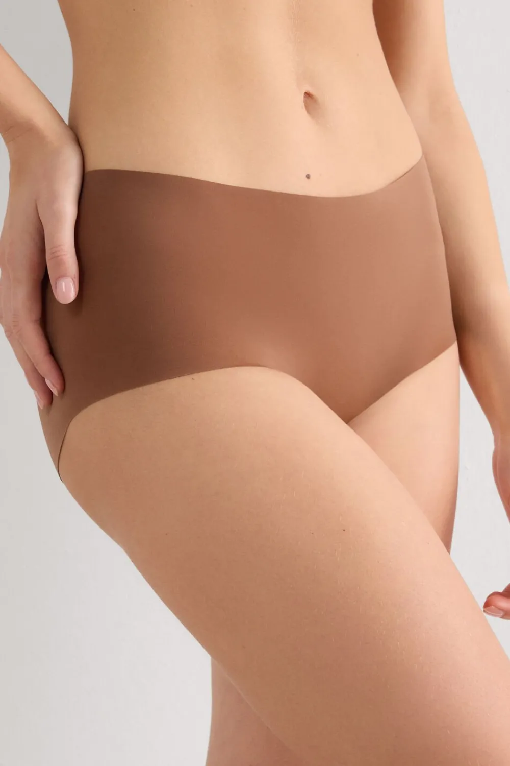 Bokserki|Majtki>Intimissimi Bezszwowe Figi Culotte z Mikrofibry naturalny - 502i - caramel