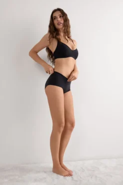 Bokserki|Mikrofibra>Intimissimi Bezszwowe Figi Culotte z Mikrofibry czarny - 019 - czarny