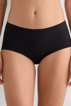 Bokserki|Mikrofibra>Intimissimi Bezszwowe Figi Culotte z Mikrofibry czarny - 019 - czarny