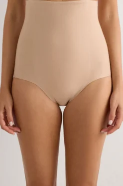 Bokserki|Z Wysokim Stanem>Intimissimi Bezszwowe modelujące figi culotte z wysokim stanem z mikrofibry naturalny - 044 - honey