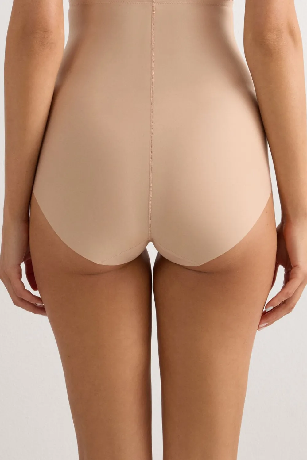 Bokserki|Z Wysokim Stanem>Intimissimi Bezszwowe modelujące figi culotte z wysokim stanem z mikrofibry naturalny - 044 - honey