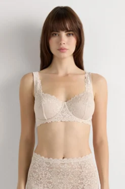 Balkonetki|Z Fiszbinami>Intimissimi Biustonosz Balkonetka Daniela Pretty Flowers naturalny - 2280 - cream