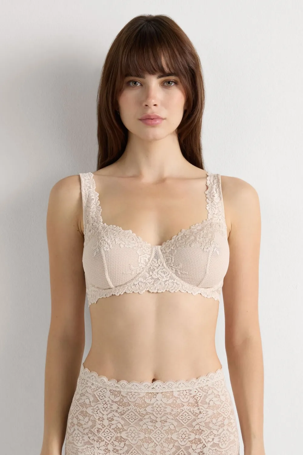 Balkonetki|Z Fiszbinami>Intimissimi Biustonosz Balkonetka Daniela Pretty Flowers naturalny - 2280 - cream