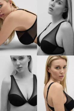 Balkonetki|Braletki>Intimissimi Biustonosz Balkonetka Elena Invisible Touch czarny - 019 - czarny