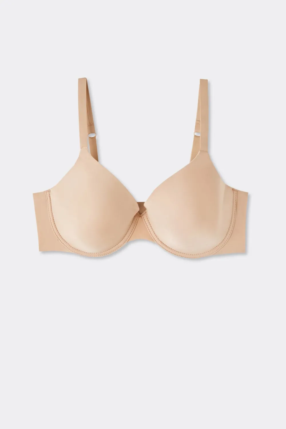 Balkonetki|Z Fiszbinami>Intimissimi Biustonosz balkonetka Francesca z mikrofibry Ultralight naturalny - 044 - honey