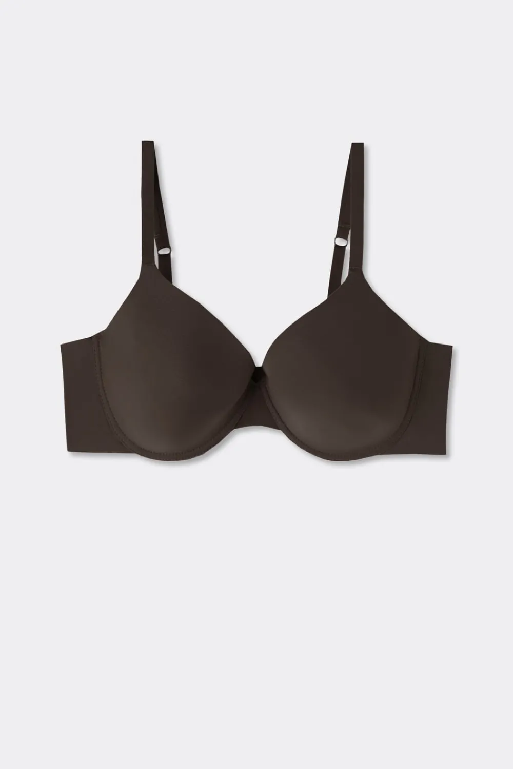 Balkonetki|Z Fiszbinami>Intimissimi Biustonosz balkonetka Francesca z mikrofibry Ultralight brązowy - 705j - brąz mokka