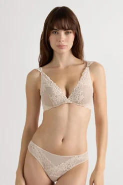 Balkonetki|Braletki>Intimissimi Biustonosz Balkonetka Giorgia Pretty Flowers naturalny - 2280 - cream