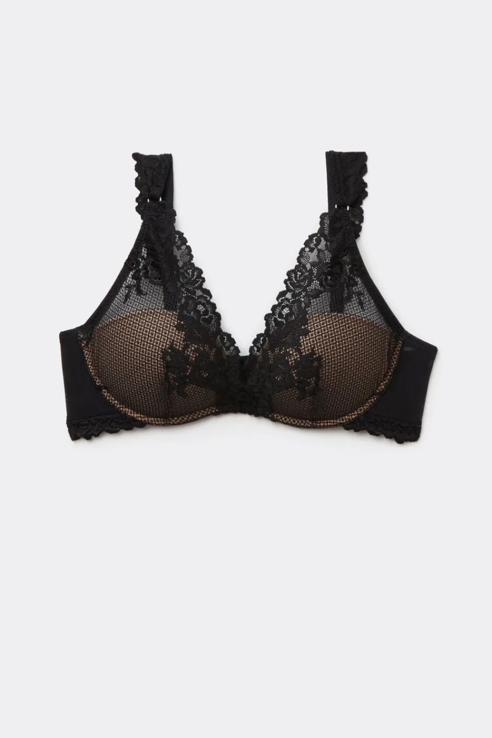 Balkonetki|Braletki>Intimissimi Biustonosz Balkonetka Giorgia Pretty Flowers czarny - 019 - czarny