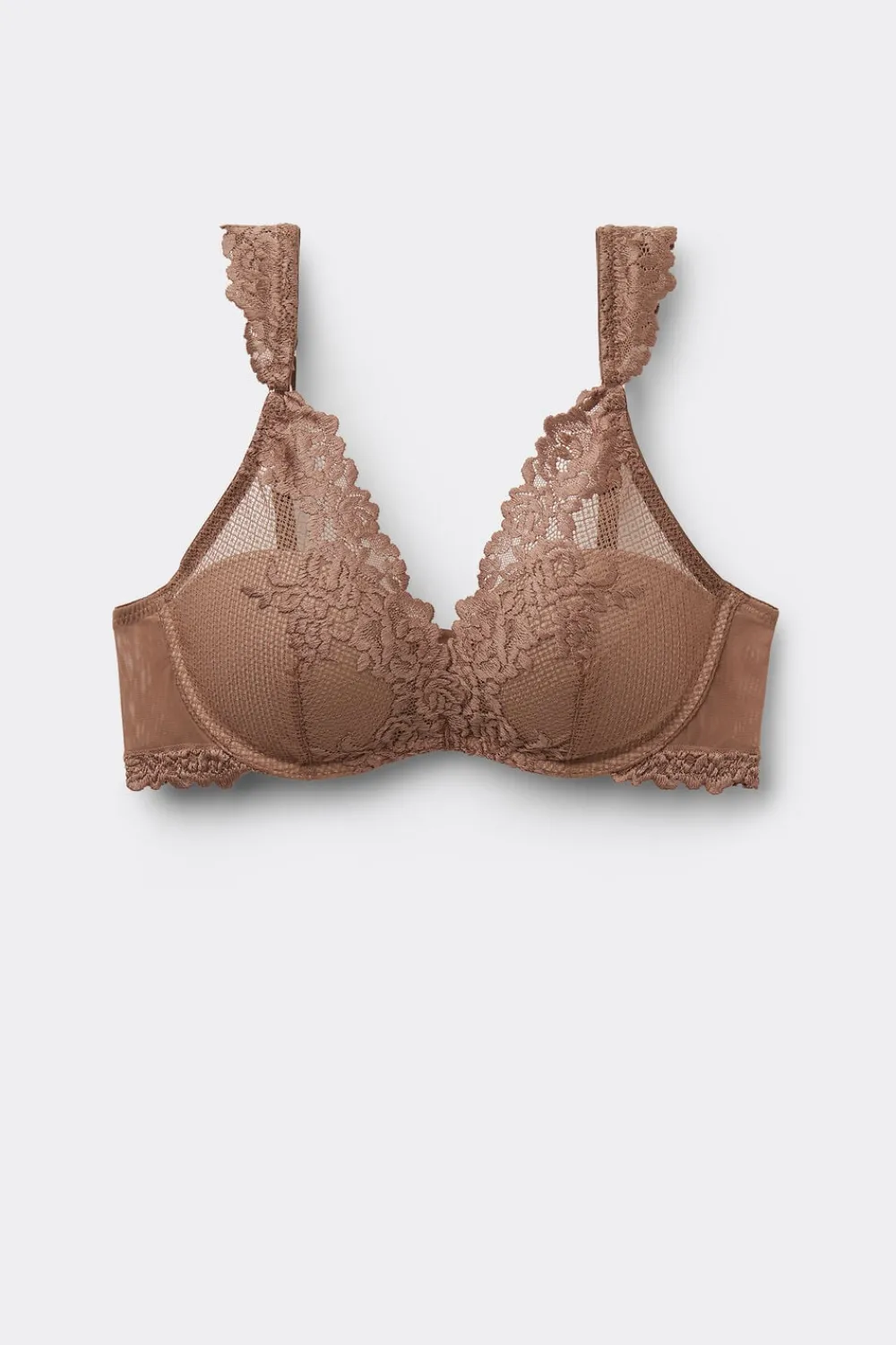 Balkonetki|Z Fiszbinami>Intimissimi Biustonosz Balkonetka Giorgia Pretty Flowers naturalny - 502i - caramel