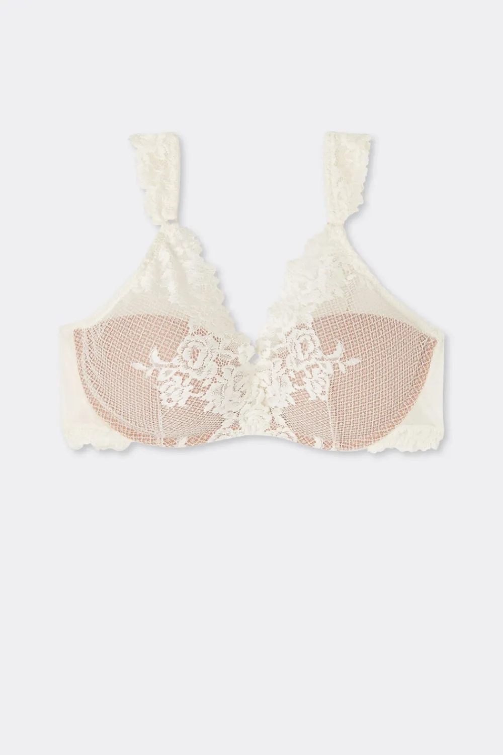 Balkonetki|Z Fiszbinami>Intimissimi Biustonosz Balkonetka Giorgia Pretty Flowers kremowy - 2127 - talkowy
