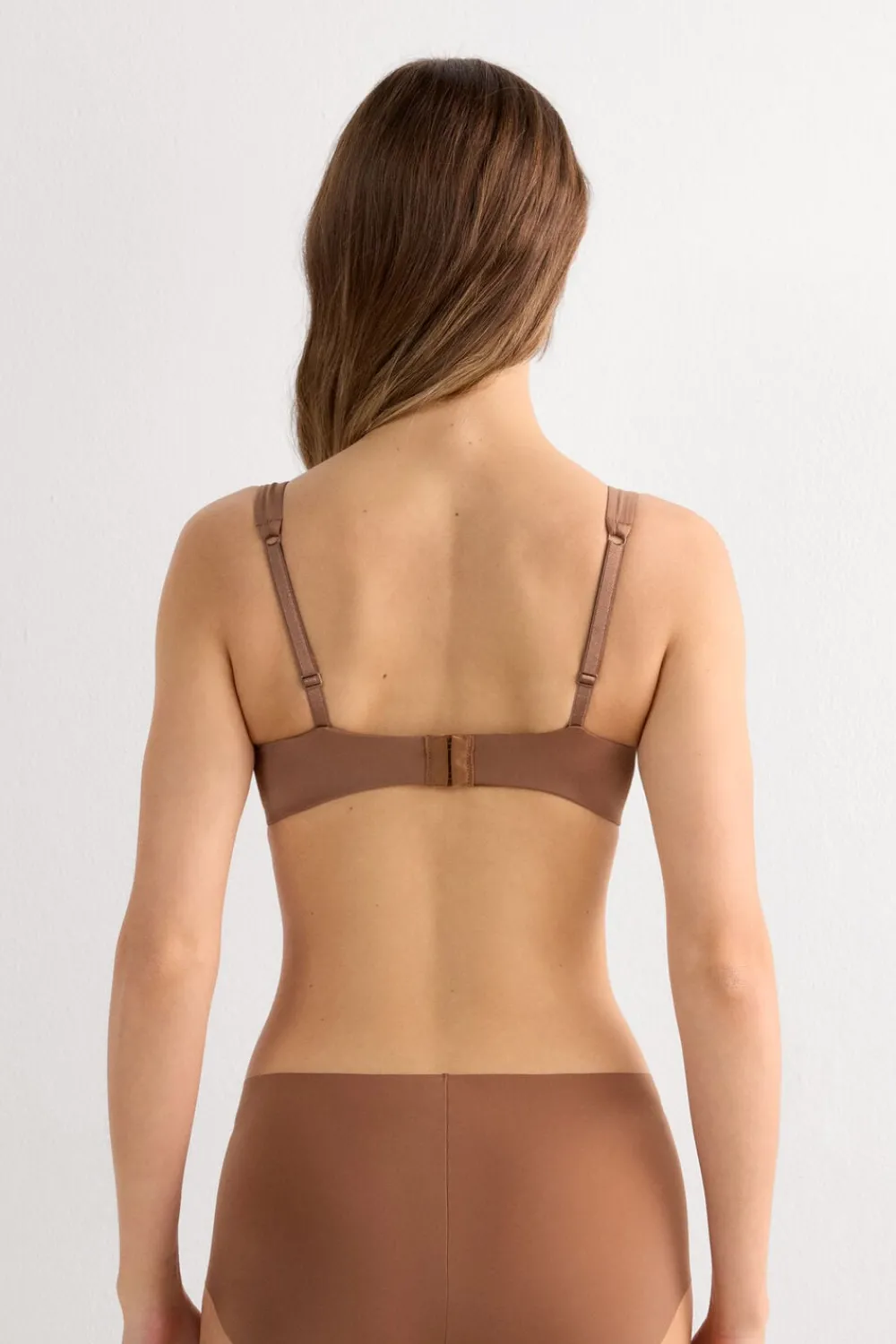 Balkonetki|Z Fiszbinami>Intimissimi Biustonosz balkonetka Greta z mikrofibry Ultralight naturalny - 502i - caramel