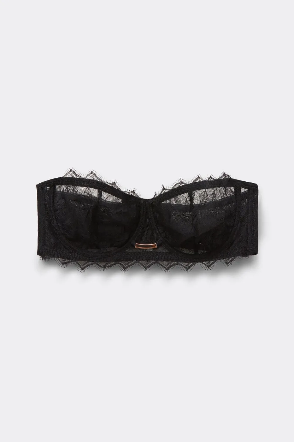 Balkonetki|Z Fiszbinami>Intimissimi Biustonosz Balkonetka o Kroju Opaski Playful Glamour czarny - 019 - czarny