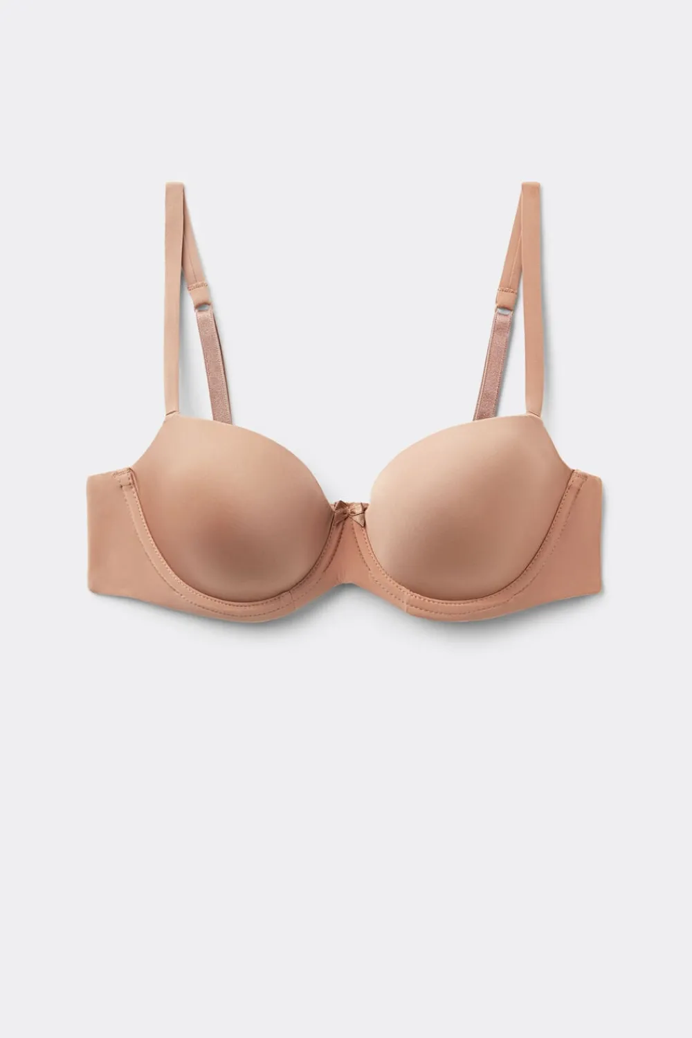Balkonetki|Z Fiszbinami>Intimissimi Biustonosz balkonetka Sofia z mikrofibry Ultralight naturalny - 417i - cappuccino