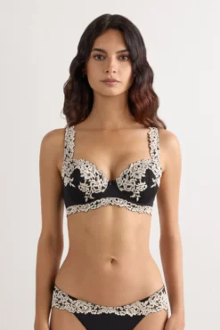 Balkonetki|Z Fiszbinami>Intimissimi Biustonosz Balkonetka Sofia Pretty Flowers wielobarwny - 9887 - nero/ivory