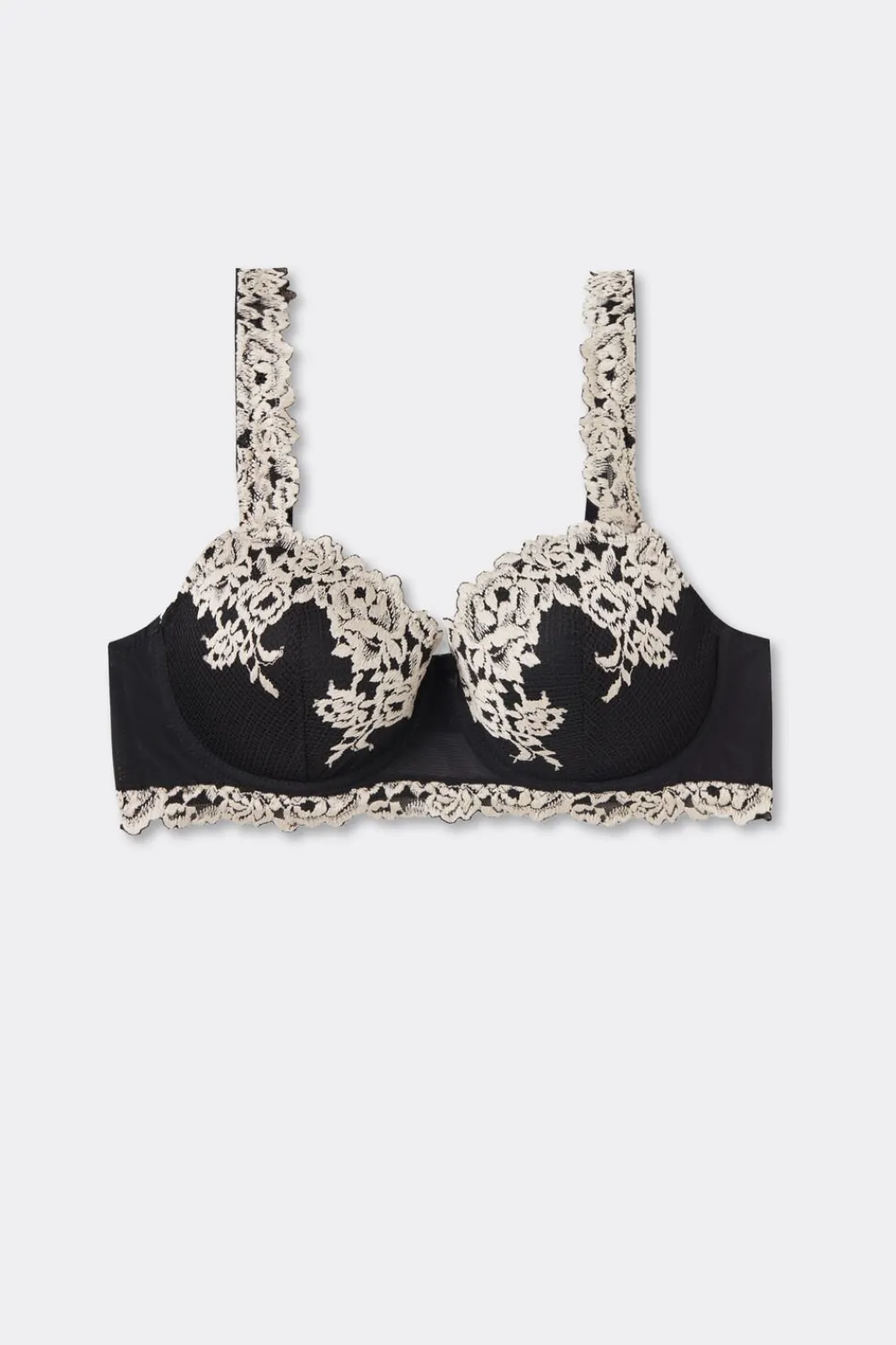 Balkonetki|Z Fiszbinami>Intimissimi Biustonosz Balkonetka Sofia Pretty Flowers wielobarwny - 9887 - nero/ivory