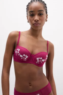 Balkonetki|Z Fiszbinami>Intimissimi Biustonosz Balkonetka Sofia Brighten Your Day różowy - 110k - cherry pink
