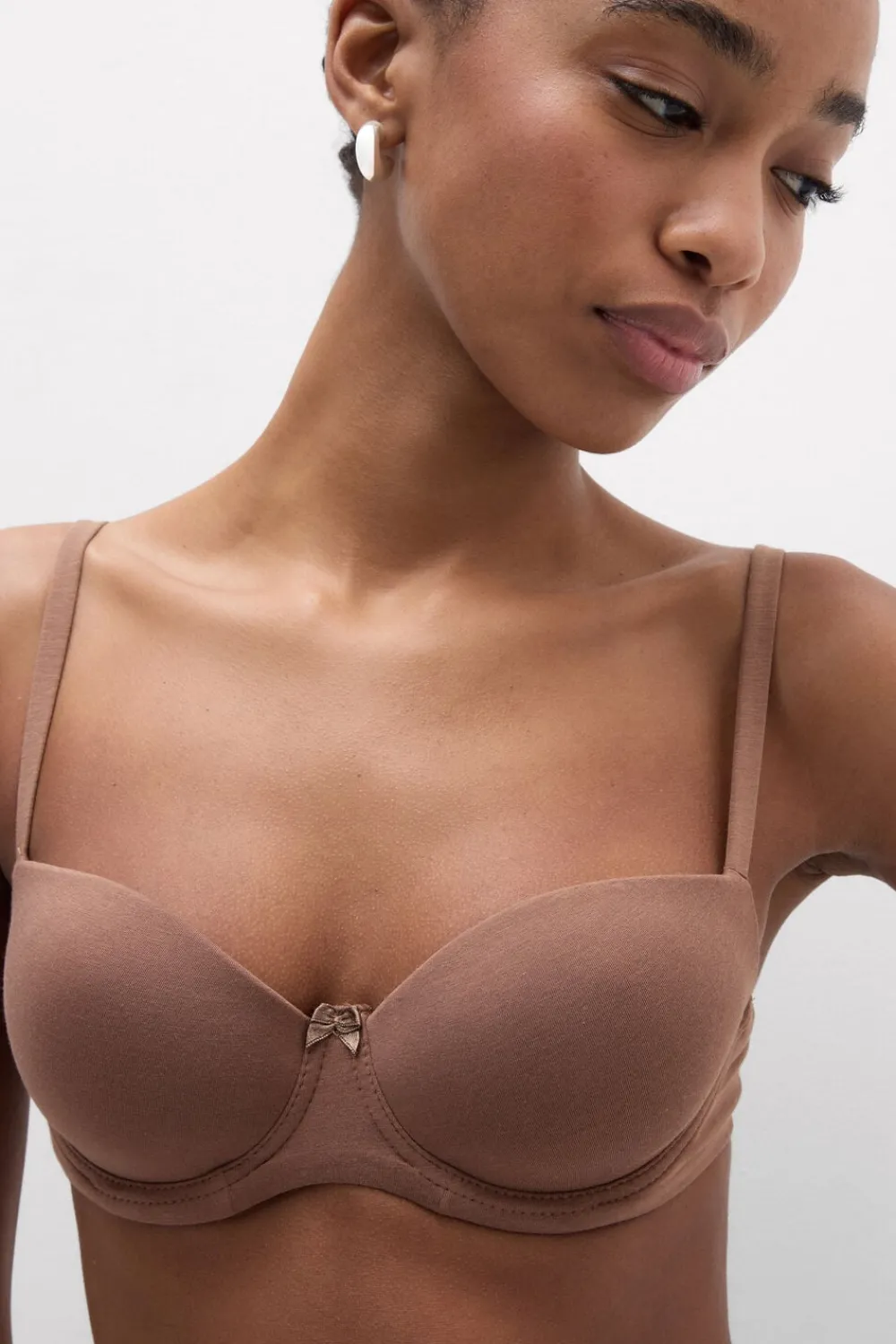 Balkonetki|Z Fiszbinami>Intimissimi Biustonosz Balkonetka Sofia Ultralight Cotton naturalny - 502i - caramel