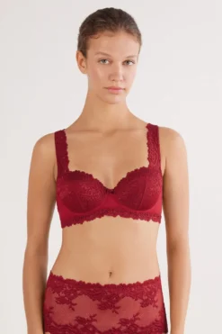 Balkonetki|Z Fiszbinami>Intimissimi Biustonosz Balkonetka Sofia Pretty Flowers czerwony - 9888 - ceralacca