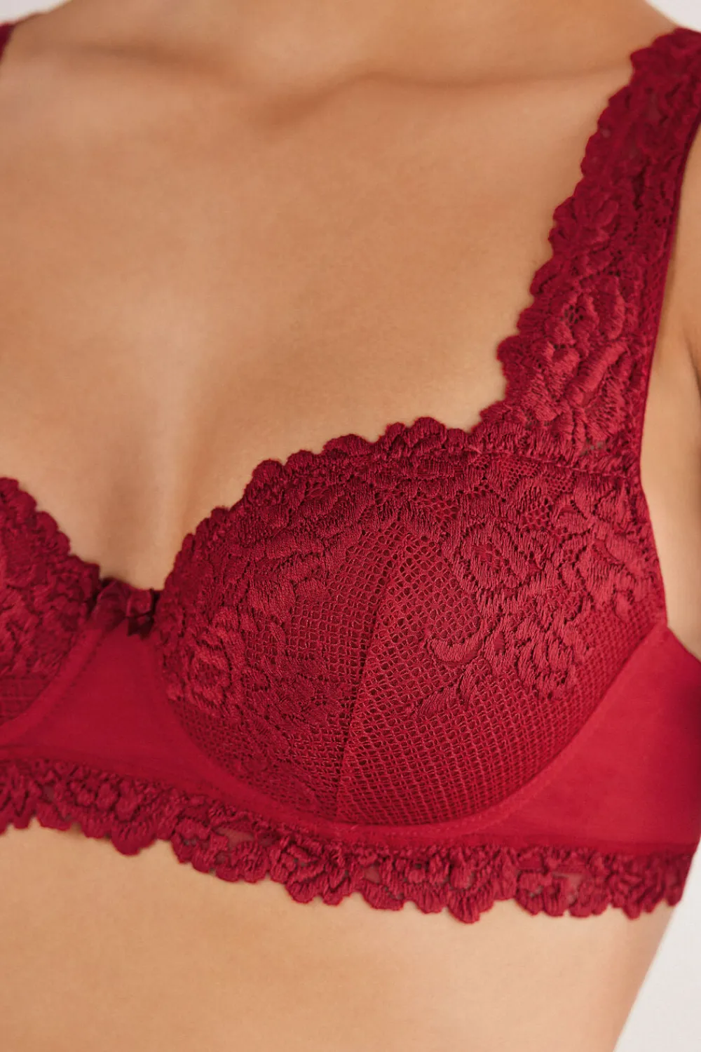 Balkonetki|Z Fiszbinami>Intimissimi Biustonosz Balkonetka Sofia Pretty Flowers czerwony - 9888 - ceralacca