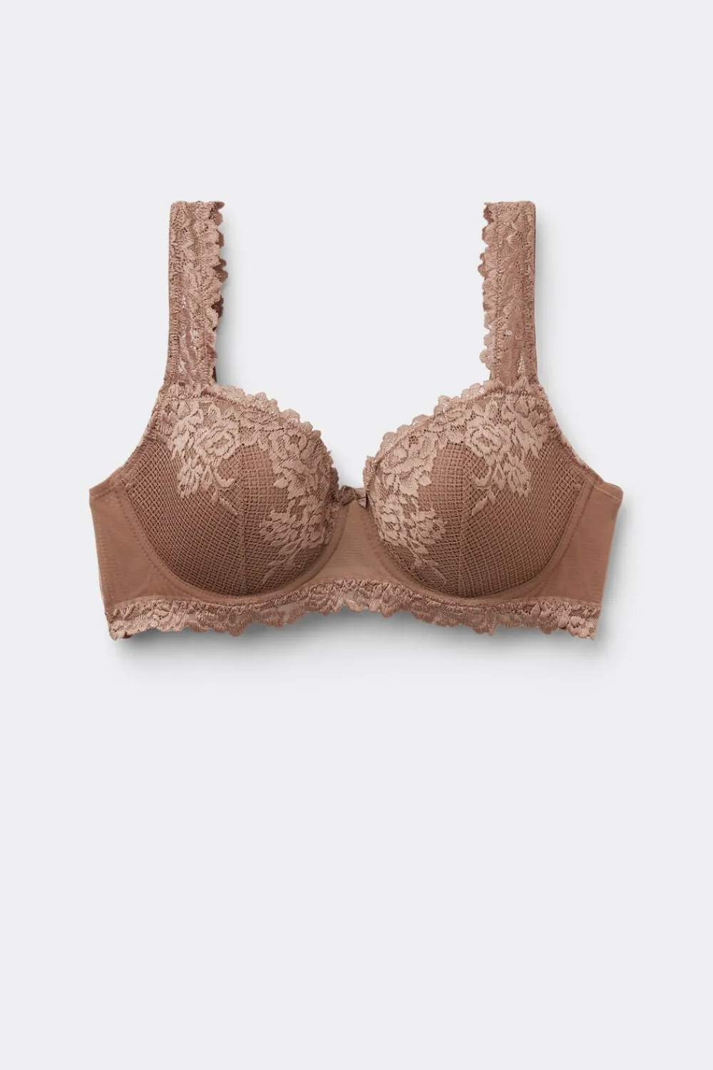 Balkonetki|Z Fiszbinami>Intimissimi Biustonosz Balkonetka Sofia Pretty Flowers naturalny - 502i - caramel