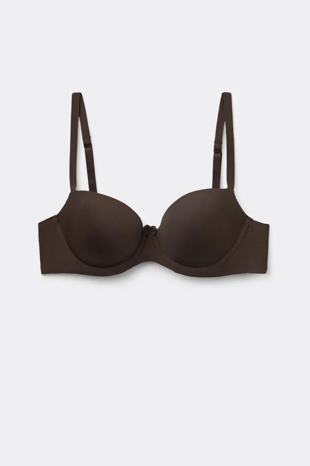Balkonetki|Z Fiszbinami>Intimissimi Biustonosz balkonetka Sofia z mikrofibry Ultralight brązowy - 705j - brąz mokka