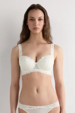 Balkonetki|Z Fiszbinami>Intimissimi Biustonosz Balkonetka Sofia Pretty Flowers kremowy - 2127 - talkowy