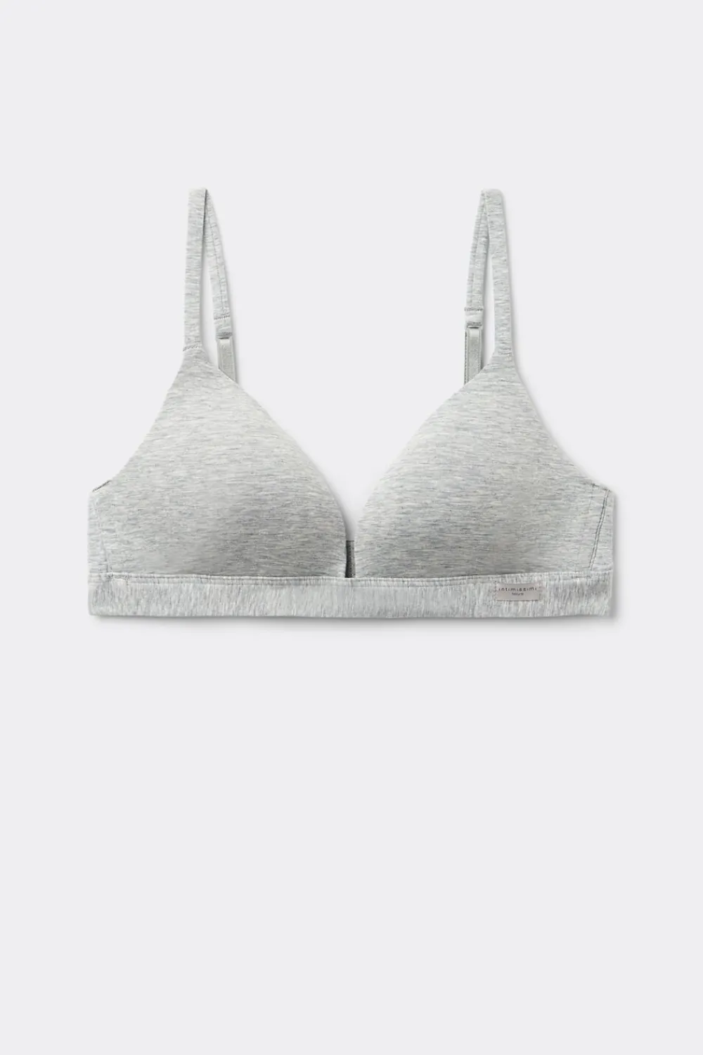 Trójkąty|Bez Fiszbin>Intimissimi Biustonosz bawełniany trójkątny Tiziana szary - 031 - grigio melange chiaro