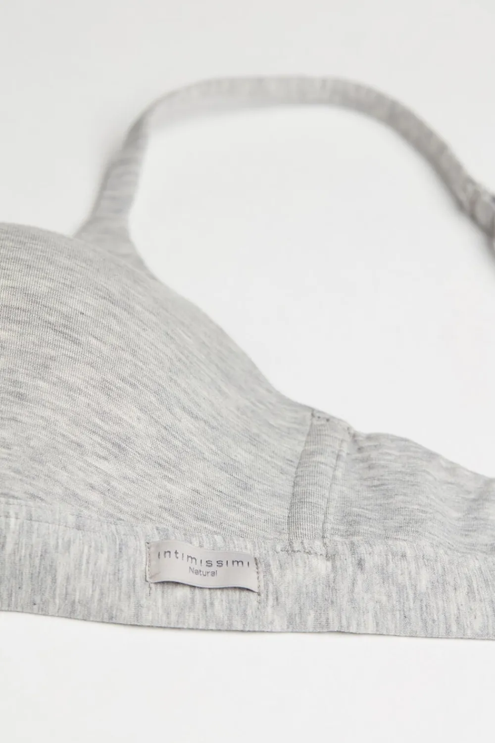 Trójkąty|Bez Fiszbin>Intimissimi Biustonosz bawełniany trójkątny Tiziana szary - 031 - grigio melange chiaro