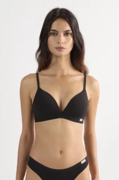 Trójkąty|Bez Fiszbin>Intimissimi Biustonosz bawełniany trójkątny Tiziana czarny - 019 - czarny