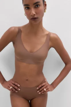 Braletki|Usztywniane>Intimissimi Biustonosz Bra Top Aria z Mikrofibry naturalny - 502i - caramel