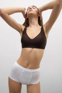 Braletki|Mikrofibra>Intimissimi Biustonosz Bra Top Aria z Mikrofibry brązowy - 705j - brąz mokka