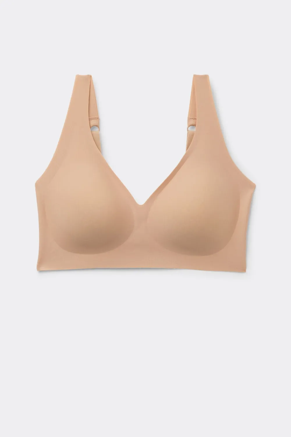 Braletki|Usztywniane>Intimissimi Biustonosz Bra Top Aria z Mikrofibry naturalny - 044 - honey