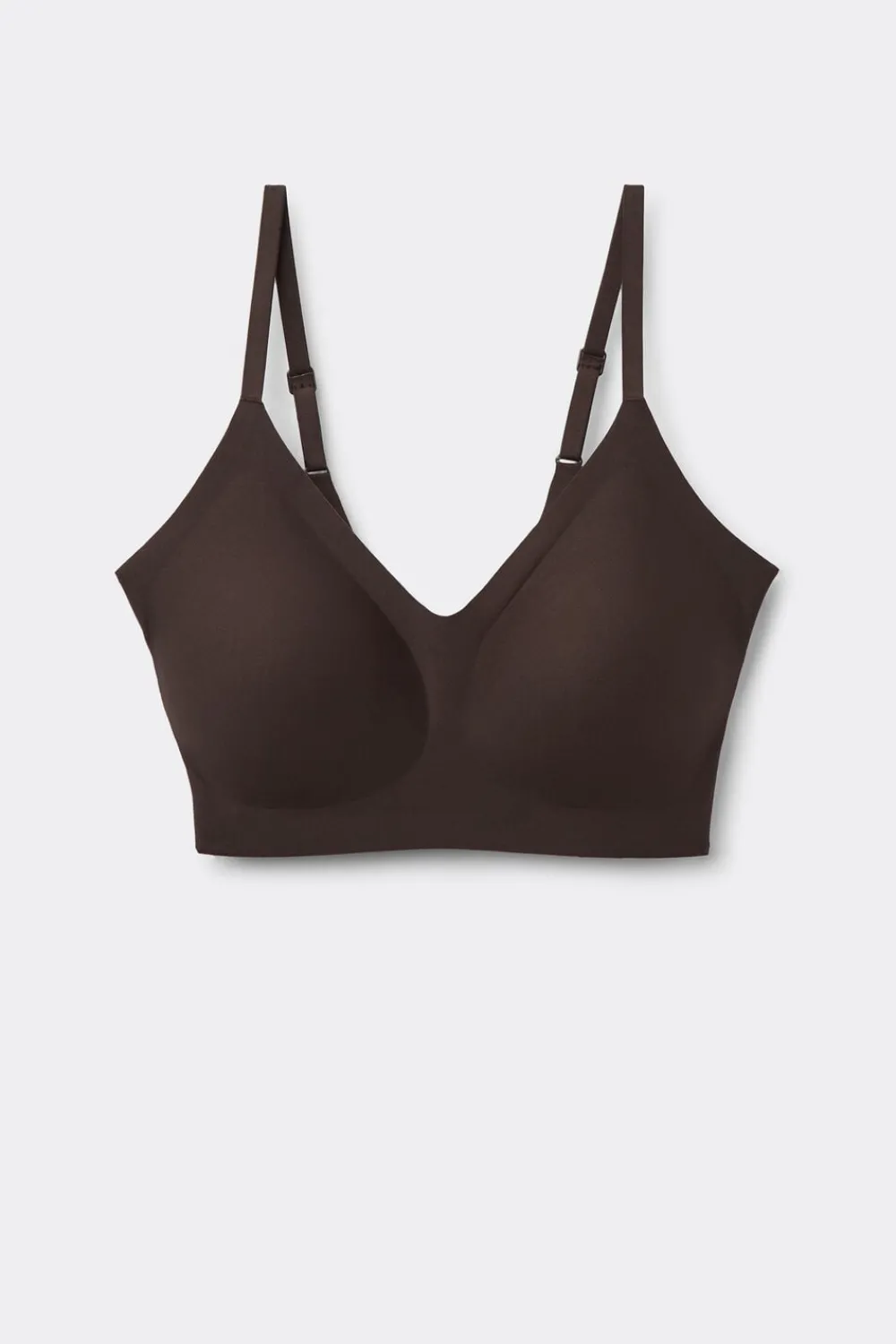 Braletki|Bez Fiszbin>Intimissimi Biustonosz Bra Top Eri z Mikrofibry brązowy - 705j - brąz mokka