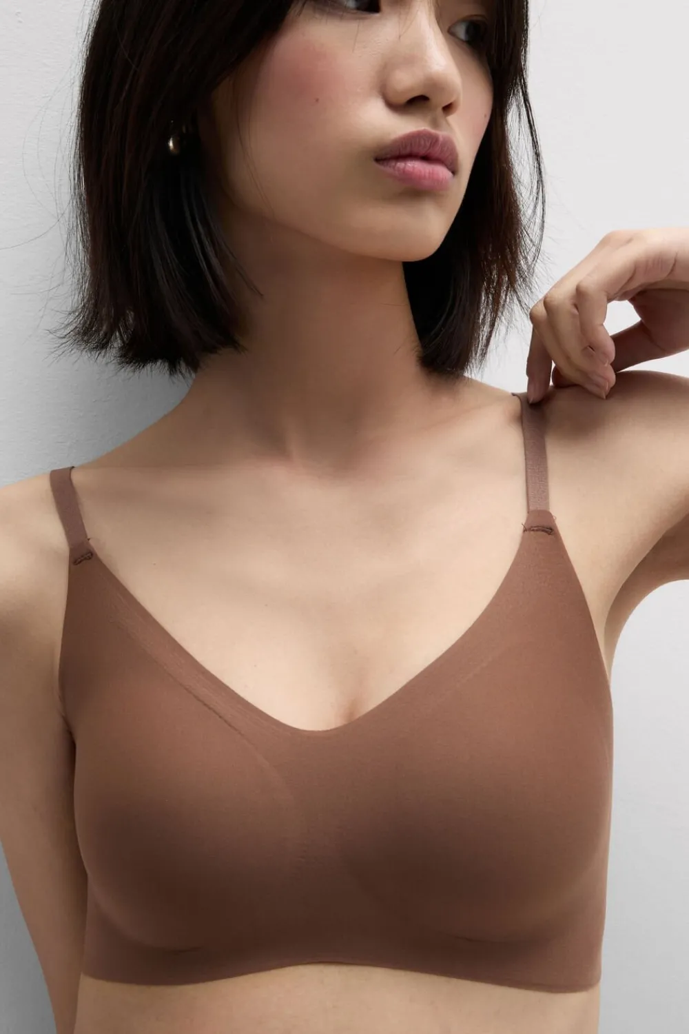Braletki|Bez Fiszbin>Intimissimi Biustonosz Bra Top Eri z Mikrofibry naturalny - 502i - caramel