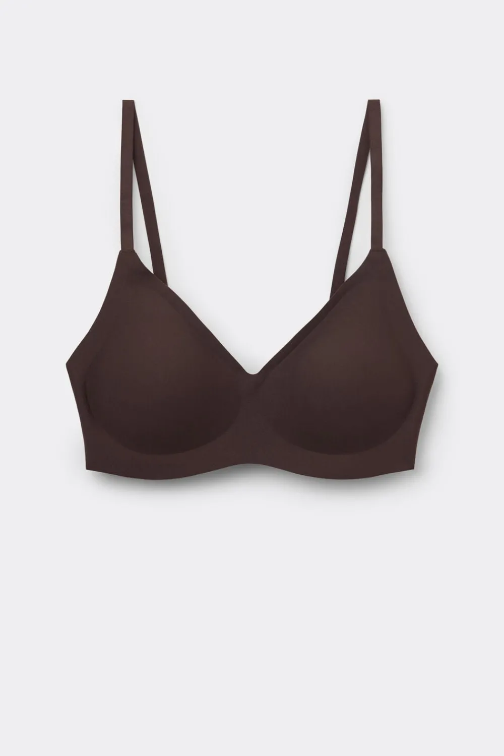 Braletki|Bez Fiszbin>Intimissimi Biustonosz Bra Top Laila z Mikrofibry brązowy - 705j - brąz mokka