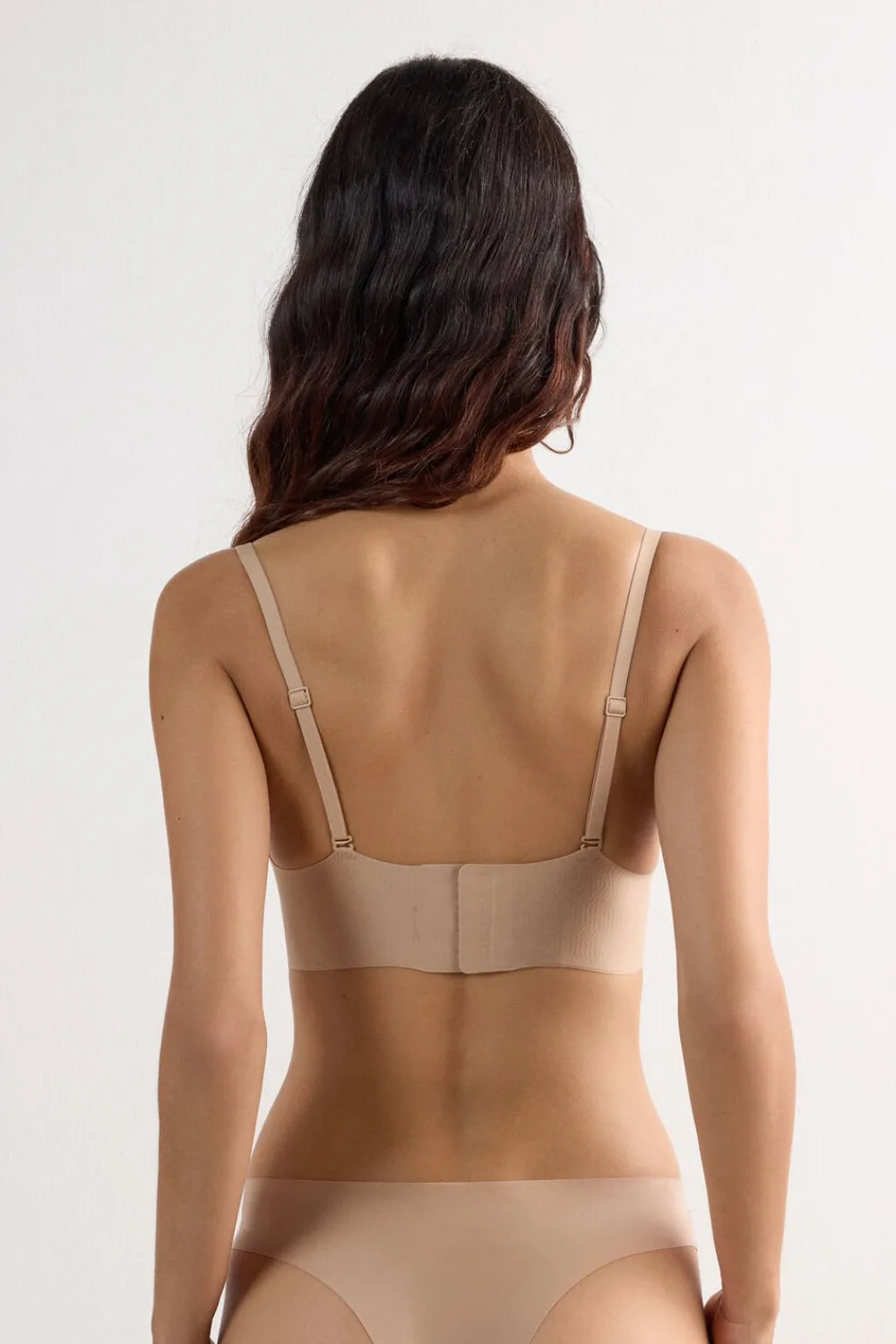 Braletki|Bez Fiszbin>Intimissimi Biustonosz Bra Top Laila z Mikrofibry naturalny - 044 - honey