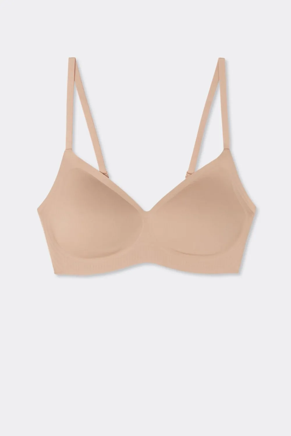 Braletki|Bez Fiszbin>Intimissimi Biustonosz Bra Top Laila z Mikrofibry naturalny - 044 - honey