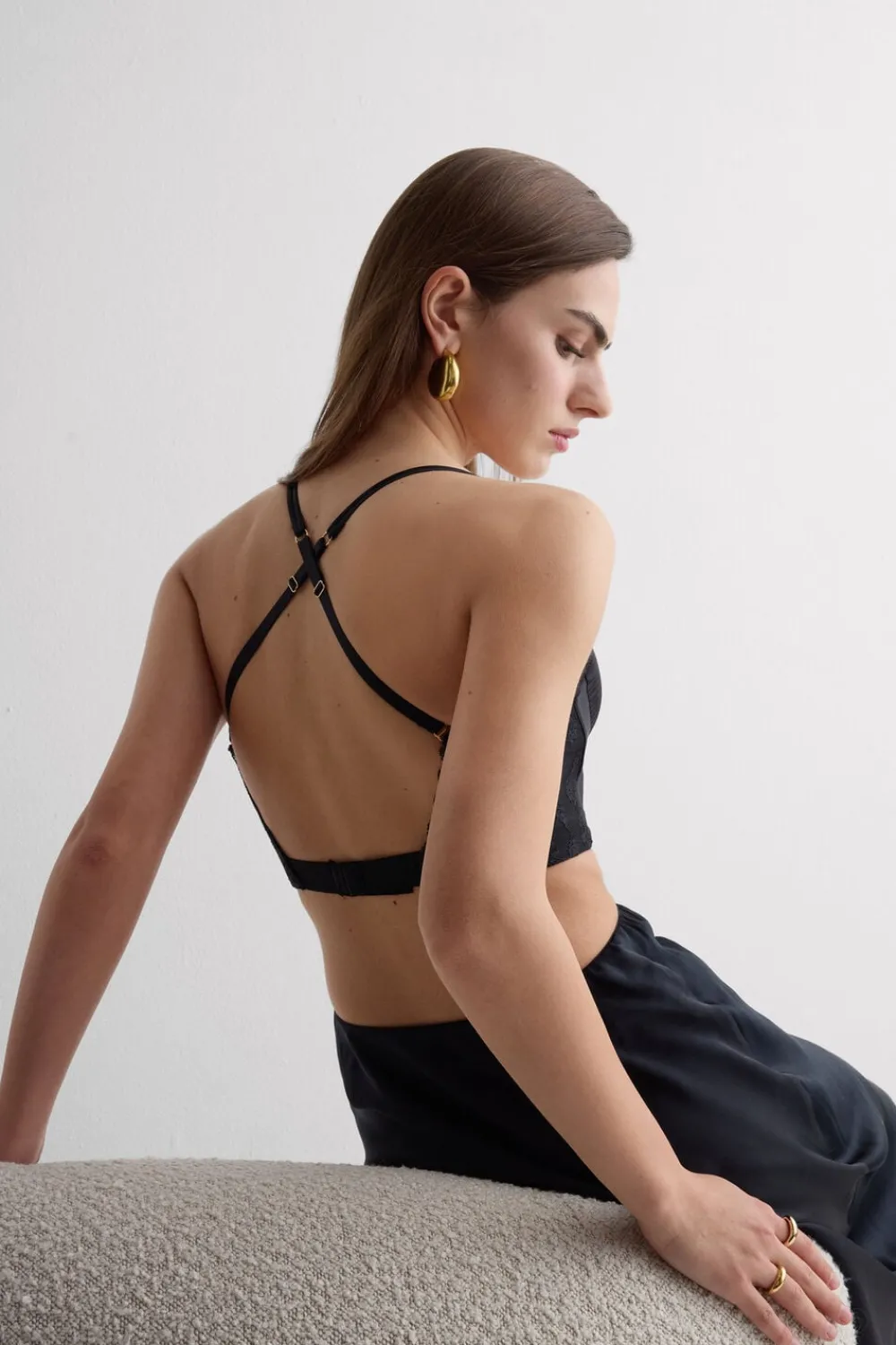 Push-up / Super Push-Up|Z Fiszbinami>Intimissimi Biustonosz Gorsetowy Monica The Art of Lingerie czarny - 019 - czarny