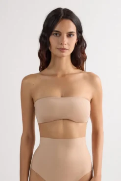 Bez Ramiączek|Bez Fiszbin>Intimissimi Biustonosz Opaska Ilaria z Mikrofibry Ultralight - 044 - honey
