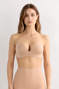 Bez Ramiączek|Bez Fiszbin>Intimissimi Biustonosz Opaska Laura z Mikrofibry Ultralight naturalny - 044 - honey