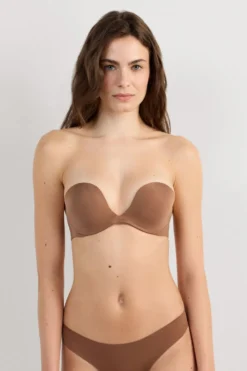 Bez Ramiączek|Z Fiszbinami>Intimissimi Biustonosz opaska Monica z mikrofibry Ultralight naturalny - 502i - caramel