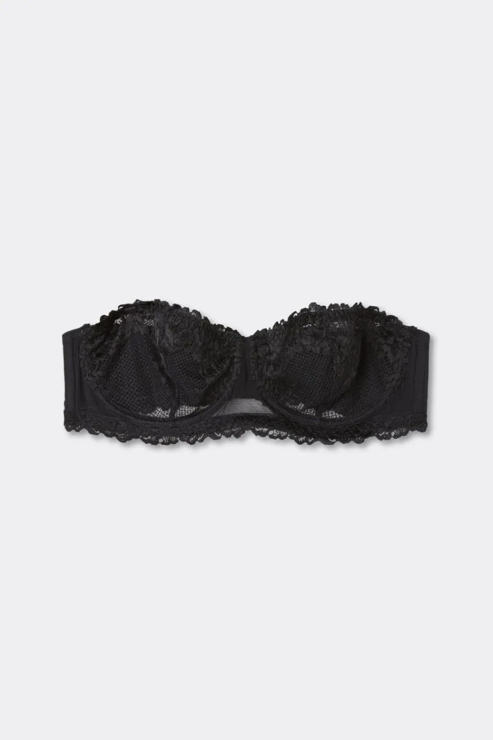 Bez Ramiączek|Z Fiszbinami>Intimissimi Biustonosz opaska Pretty Flowers czarny - 019 - czarny