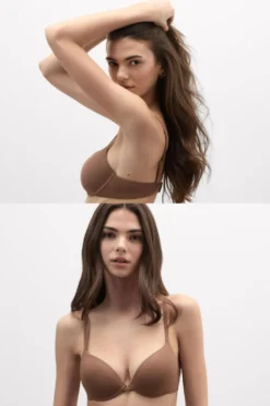 Push-up / Super Push-Up|Z Fiszbinami>Intimissimi Biustonosz Push-up Bellissima z Bawełny Ultralight Cotton naturalny - 502i - caramel